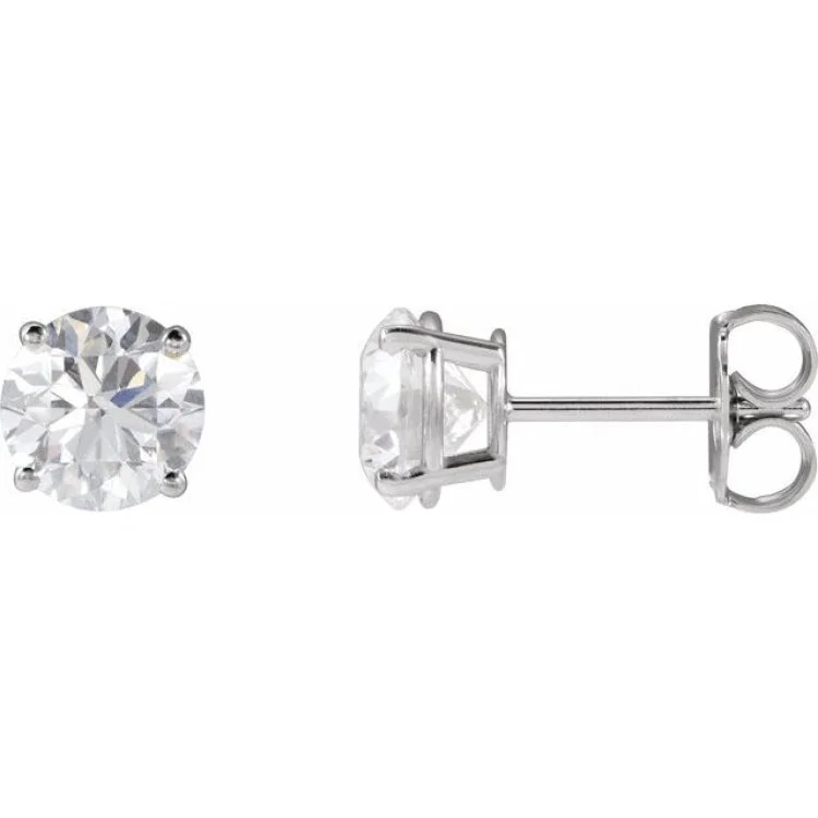 Ladies classic earrings-Platinum 8 mm Natural Smoky Quartz Stud Earrings