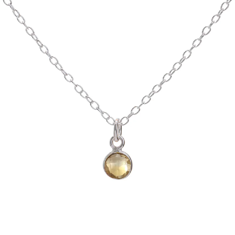 Ladies necklace set-Silver Citrine November Birthstone Necklace