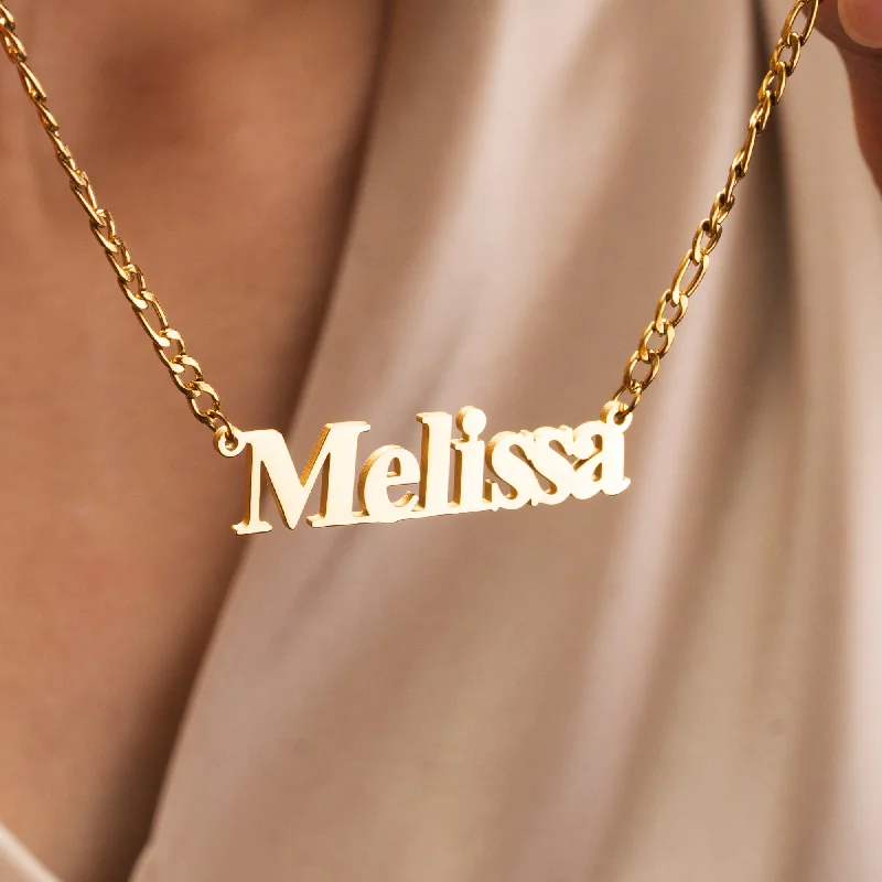 Ladies delicate necklace-Classic Nameplate Necklace