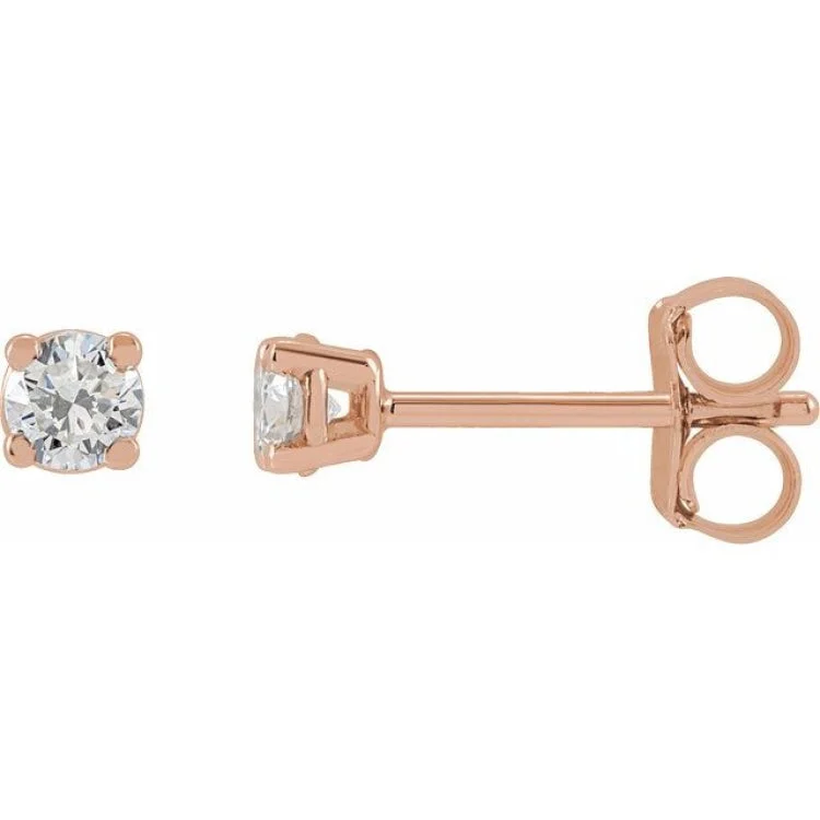 Ladies gemstone dangle earrings-14K Rose 1/6 CTW Natural Diamond Stud Earrings