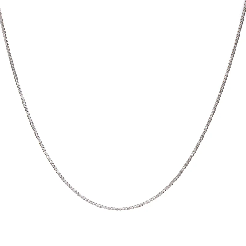 Ladies double-layer necklace-Silver Box Chain Necklace