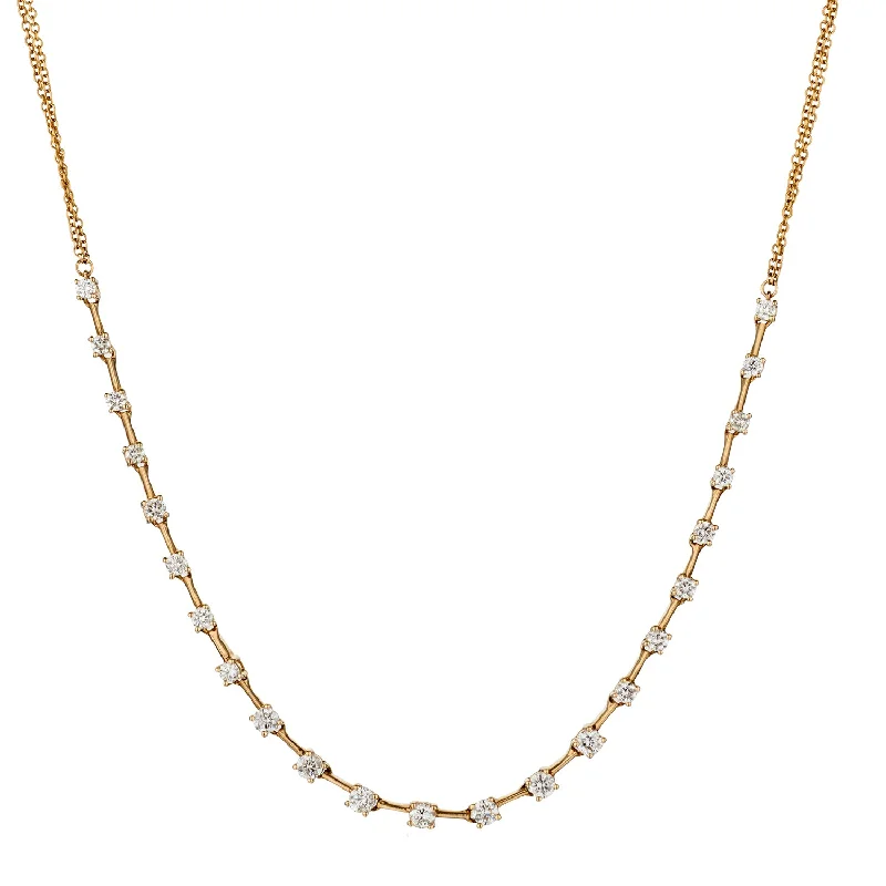 Ladies classic diamond necklace-DIAMOND LINE NECKLACE