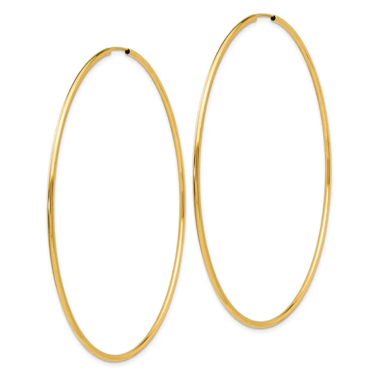 Ladies designer earrings-14K Endless Hoop Earrings