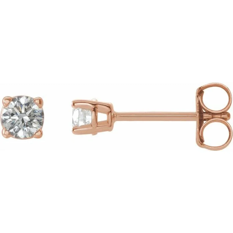 Ladies designer earrings-14K Rose 1/3 CTW Natural Diamond Stud Earrings