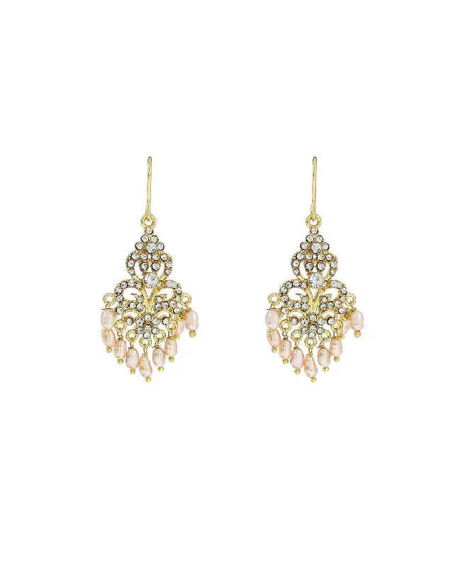 Ladies birthstone earrings-Traditional Pearl Hanging Earrings