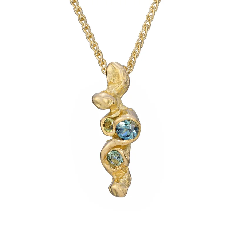 Ladies gemstone necklace-Spiralis Drop Pendant