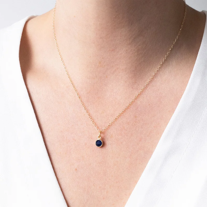 Ladies infinity necklace-Gold Sapphire September Birthstone Necklace