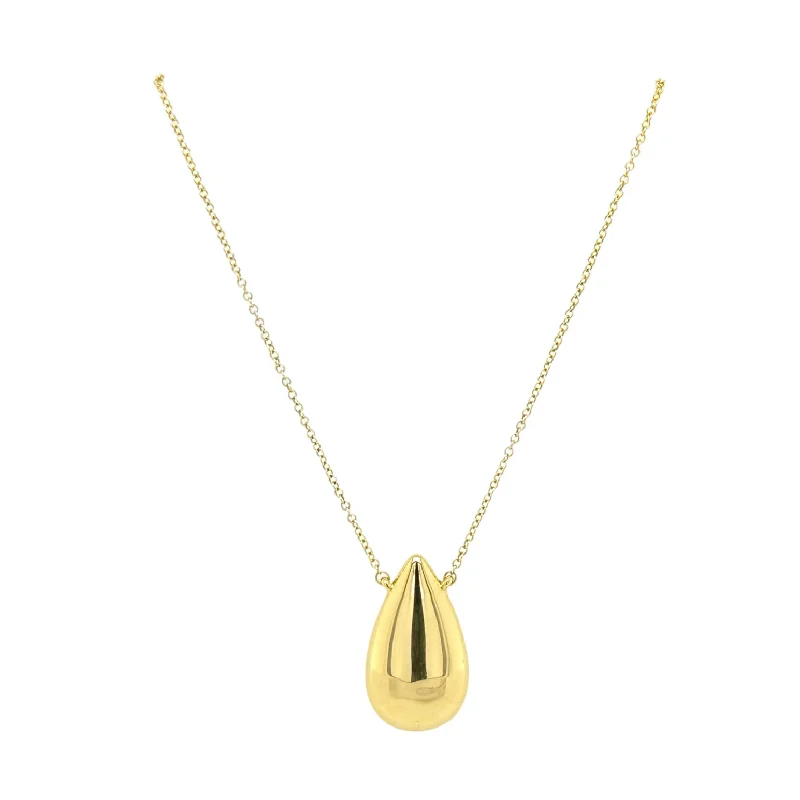 Ladies long pendant necklace-GOLD DROP PENDANT NECKLACE