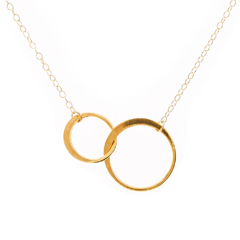 Ladies chic necklace-Gold Flat Infinity Circle Necklace