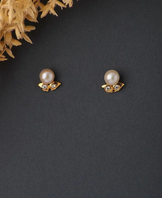 Ladies luxury hoop earrings-Sweet & Simple Pearl Stud Earring