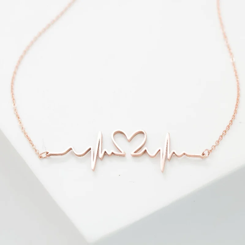 Ladies boho necklace-Heartbeat Necklace