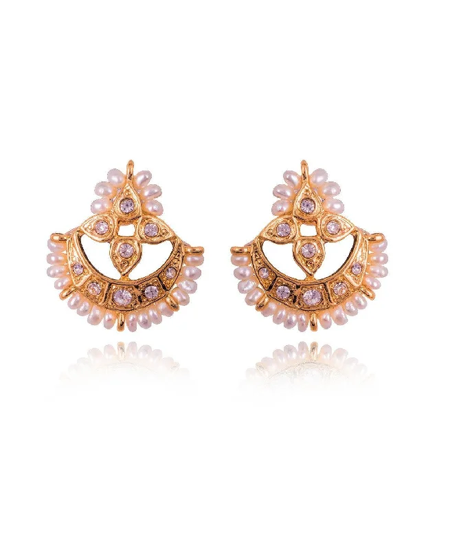 Ladies rose gold earrings-Traditional Small Pearl Earrings