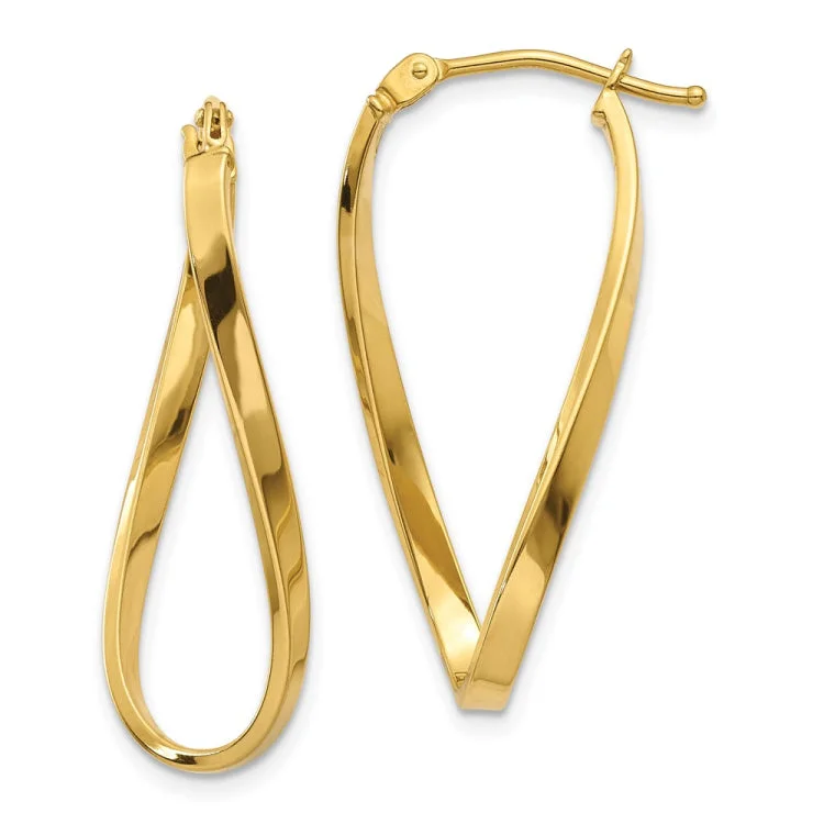 Ladies gold drop earrings-14k Small Twisted Earrings