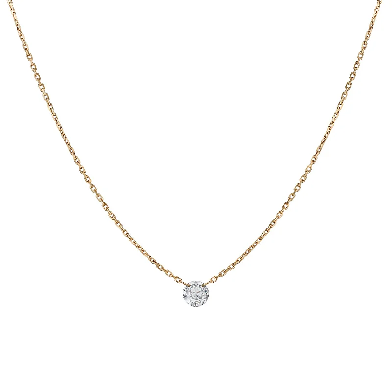 Ladies short necklace-INVISIBLY SET DIAMOND NECKLACE