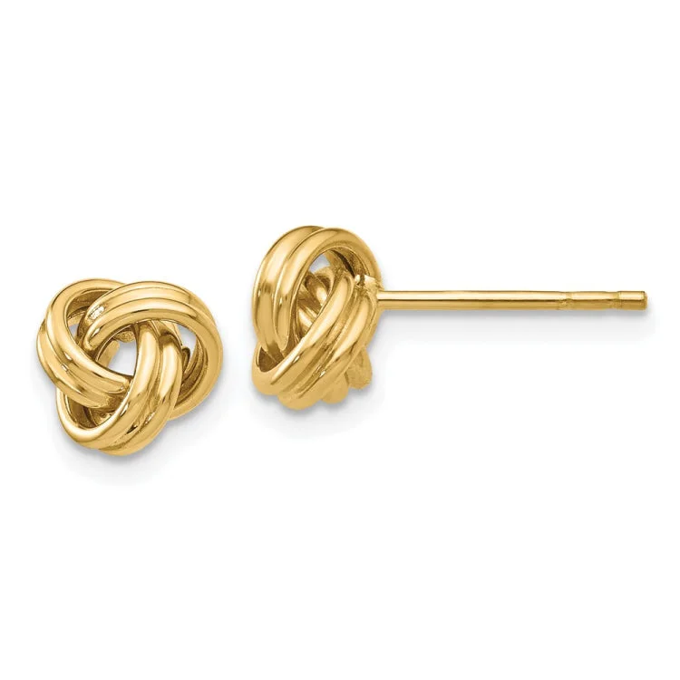 Ladies eternity earrings-14K Love Knot Post Earrings