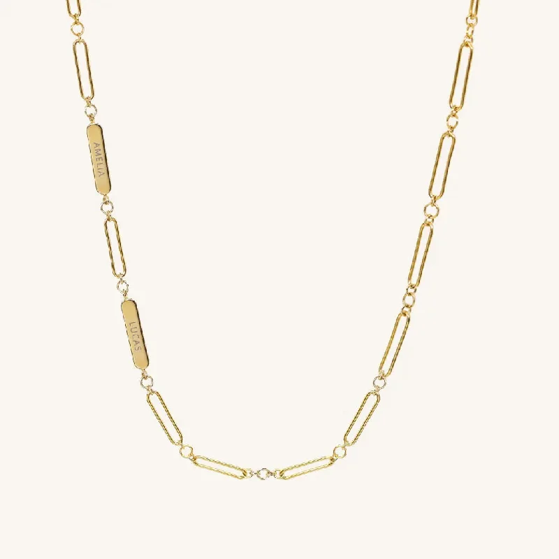 Ladies choker necklace-Etch Chain Necklace