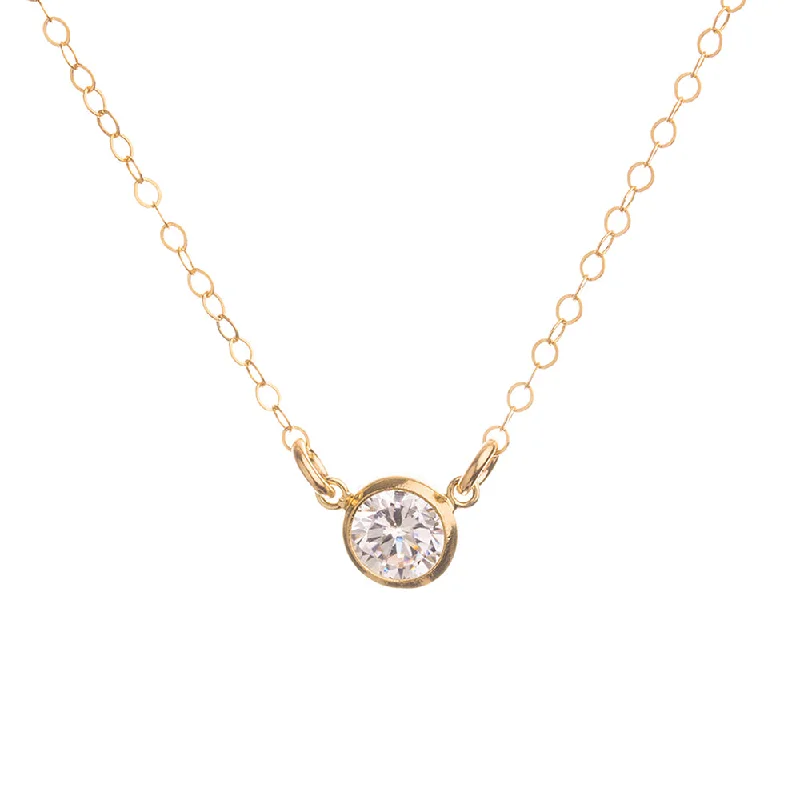 Ladies luxury necklace-Gold Cubic Zirconia Necklace