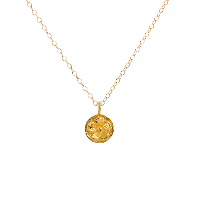 Ladies classic diamond necklace-Gold Daisy Flower Necklace