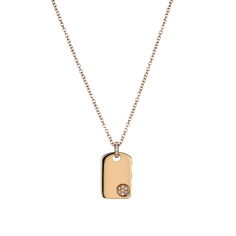 Ladies initial necklace-DIAMOND TAG NECKLACE