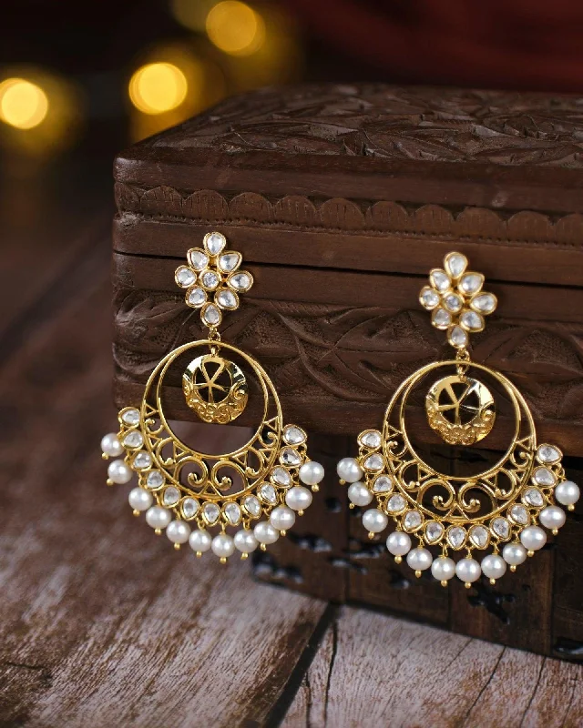 Ladies gemstone drop earrings-Swirl Faiza Jhumka Earrings