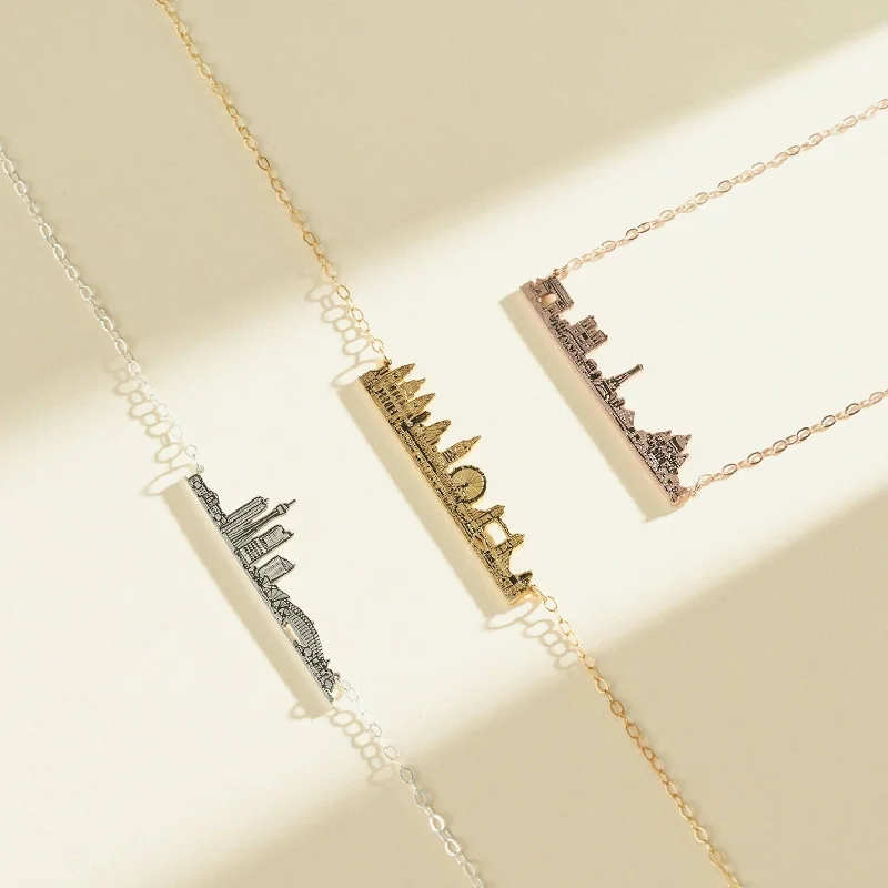 Ladies wedding day necklace-City Skyline Necklace