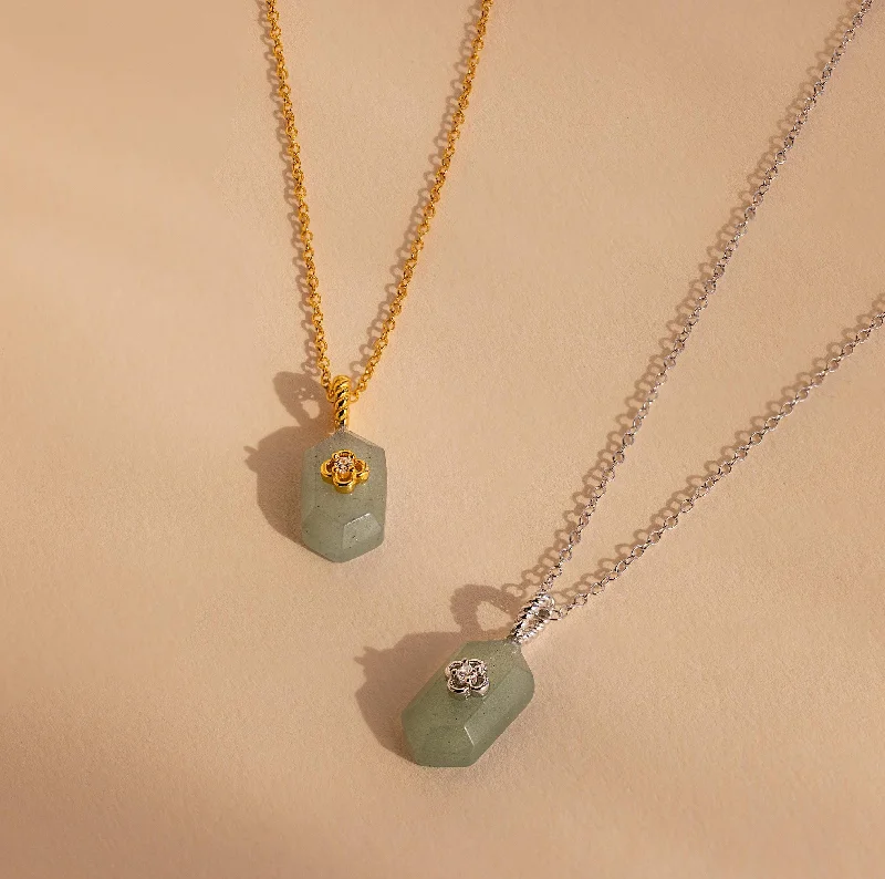 Ladies romantic necklace-Jade Prism Necklace