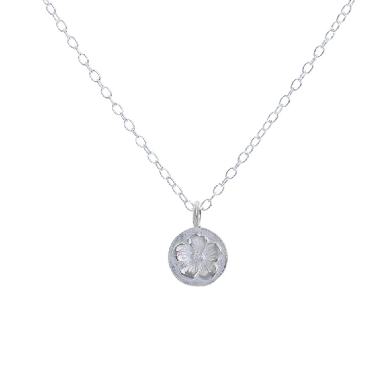 Ladies diamond link necklace-Silver Daisy Flower Necklace