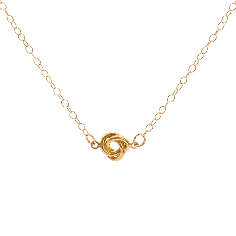 Ladies anniversary necklace-Gold Knot Necklace