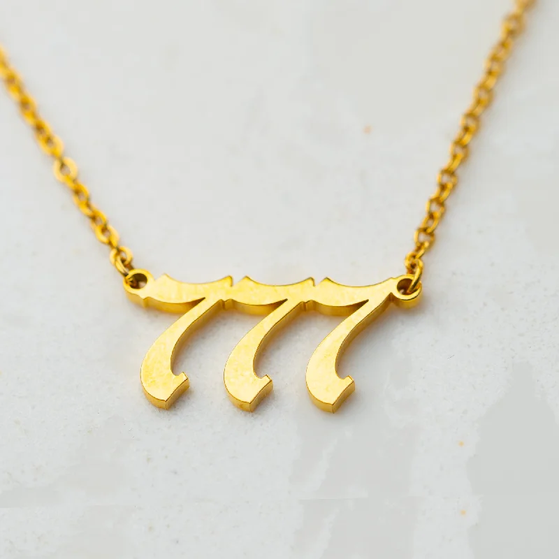 Ladies zodiac necklace-Lucky Number Charm Necklace