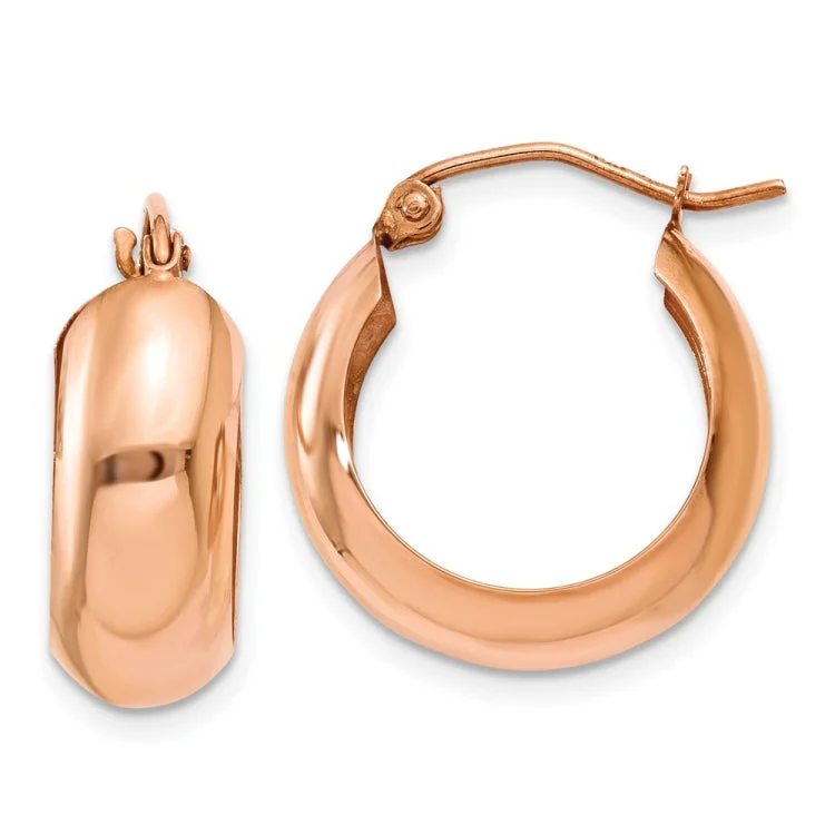 Ladies birthstone earrings-14k Rose Gold Hoop Earrings