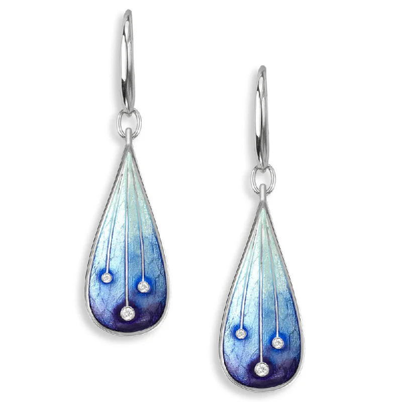 Ladies drop earrings-Polished finish on back, Rhodium Plated for easy care, Gift Boxed