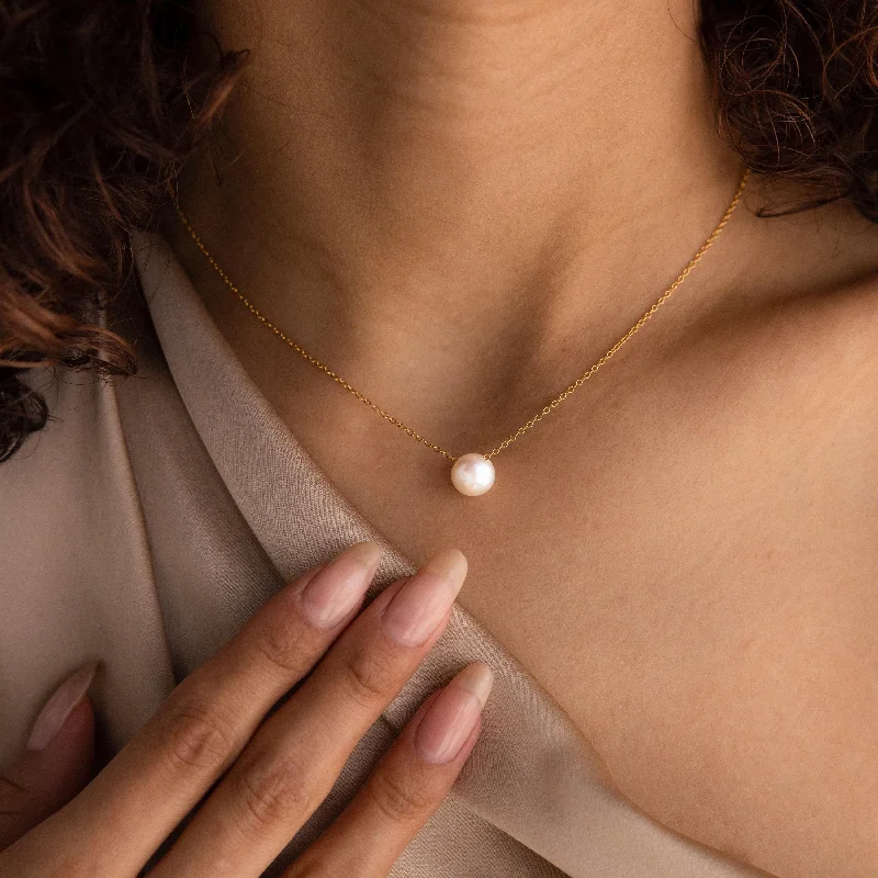 Ladies necklace for special occasion-Classic Pearl Pendant Necklace