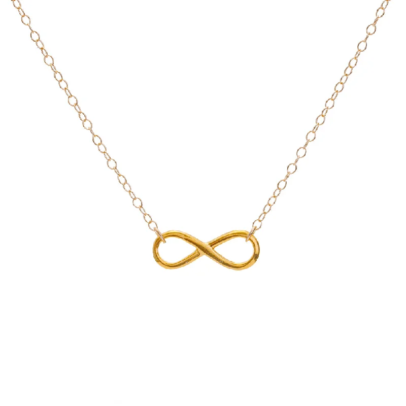 Ladies delicate necklace-Gold Infinity Loop Necklace