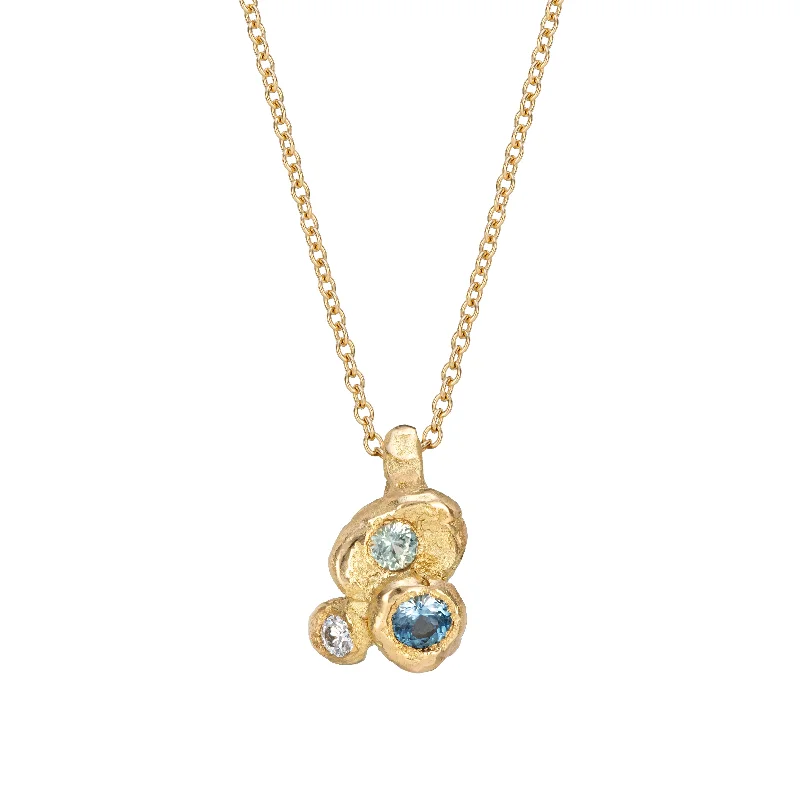 Ladies pearl and diamond necklace-Sapphire and Diamond Carn Pendant