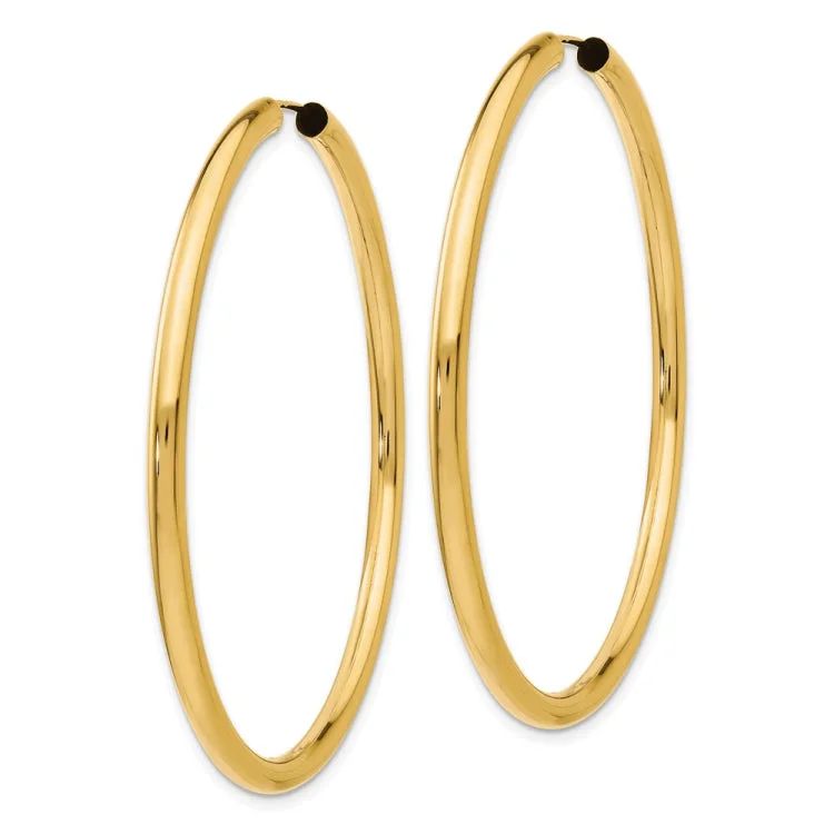 Ladies cubic zirconia drop earrings-14k Polished Endless Tube Hoop Earrings