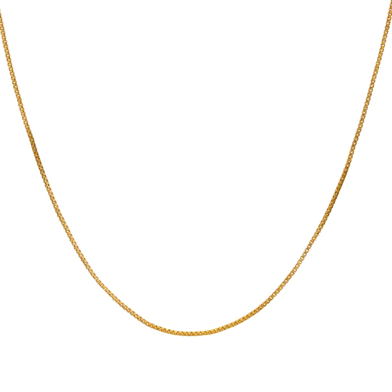 Ladies bridal necklace-Gold Box Chain Necklace