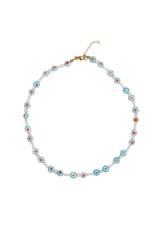 Ladies monogram necklace-Positano - Crystal Blue