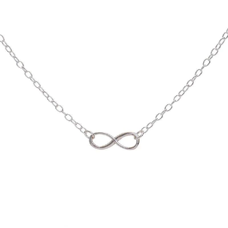 Ladies layered chain necklace-Silver Infinity Loop Necklace