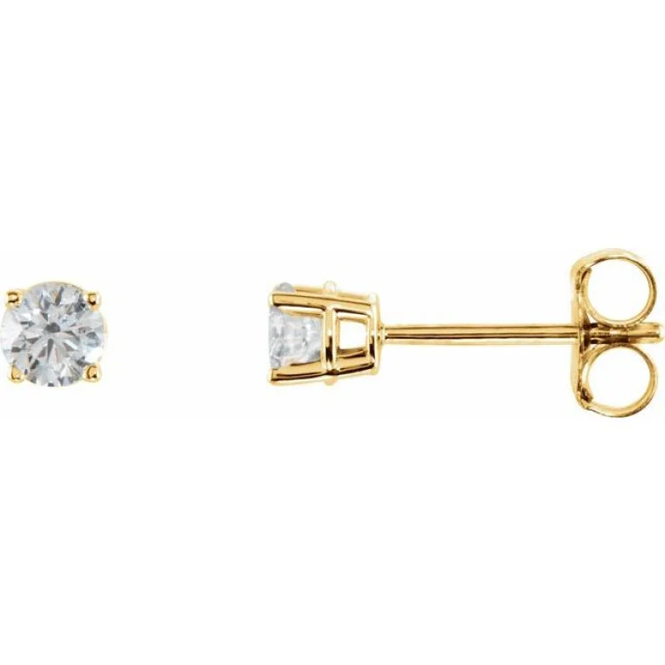 Ladies rose gold earrings-14K Yellow 1/6 CTW Natural Diamond Stud Earrings