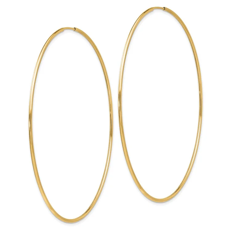 Ladies bridal stud earrings-14k Polished Endless Tube Hoop Earrings