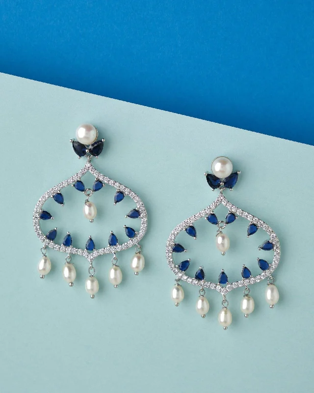 Ladies oversized earrings-The Ghazala Chand Bali Earring