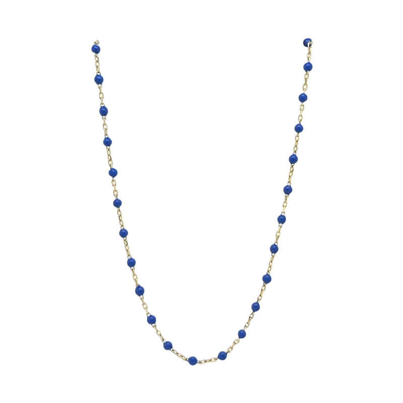 Ladies cubic zirconia necklace-ENAMEL BEAD NECKLACE