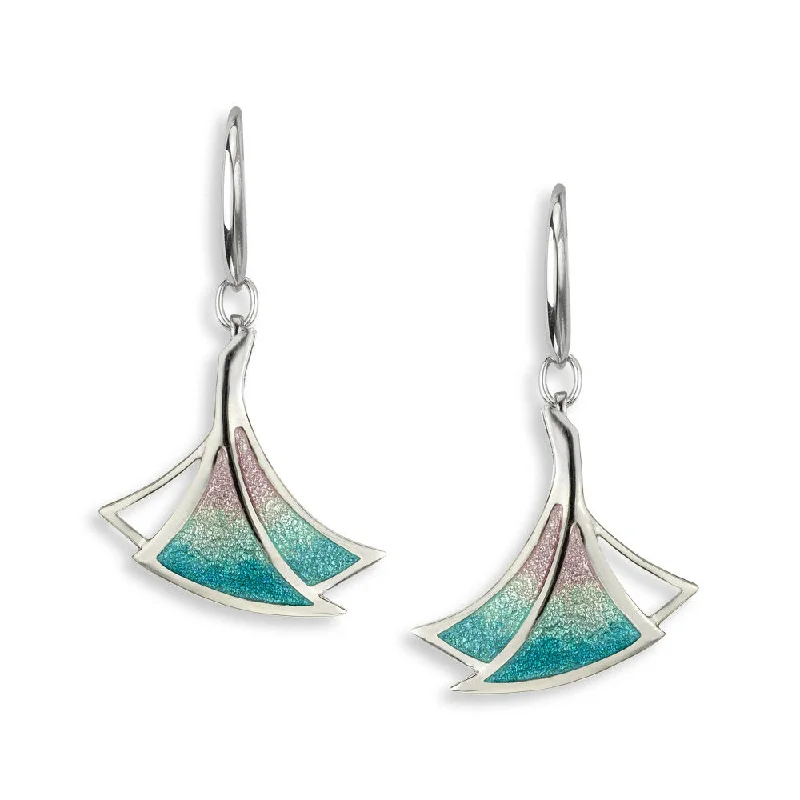 Ladies modern earrings-Polished finish on back, Rhodium Plated for easy care, Gift Boxed