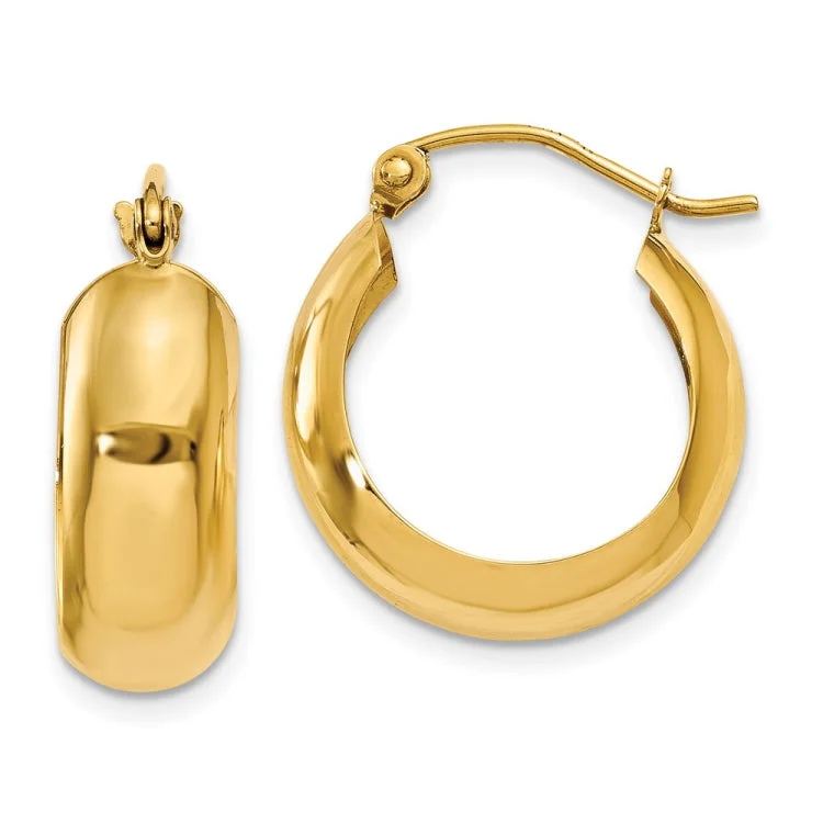 Ladies trendy earrings-14K Hoop Earrings