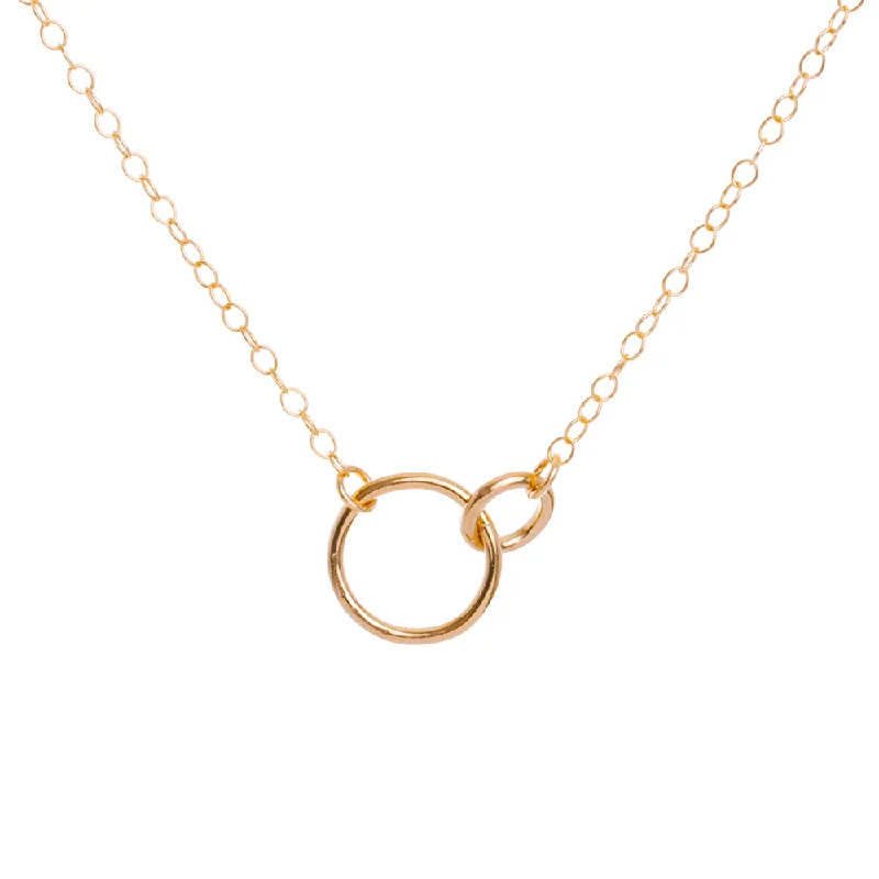 Ladies necklace for special occasion-Gold Infinity Circles Necklace