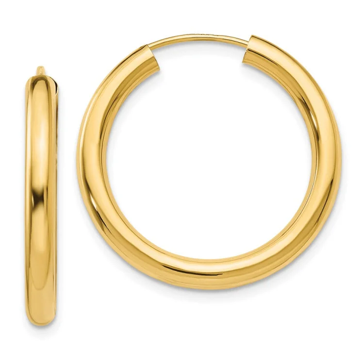 Ladies modern earrings-14k Polished Endless Tube Hoop Earrings