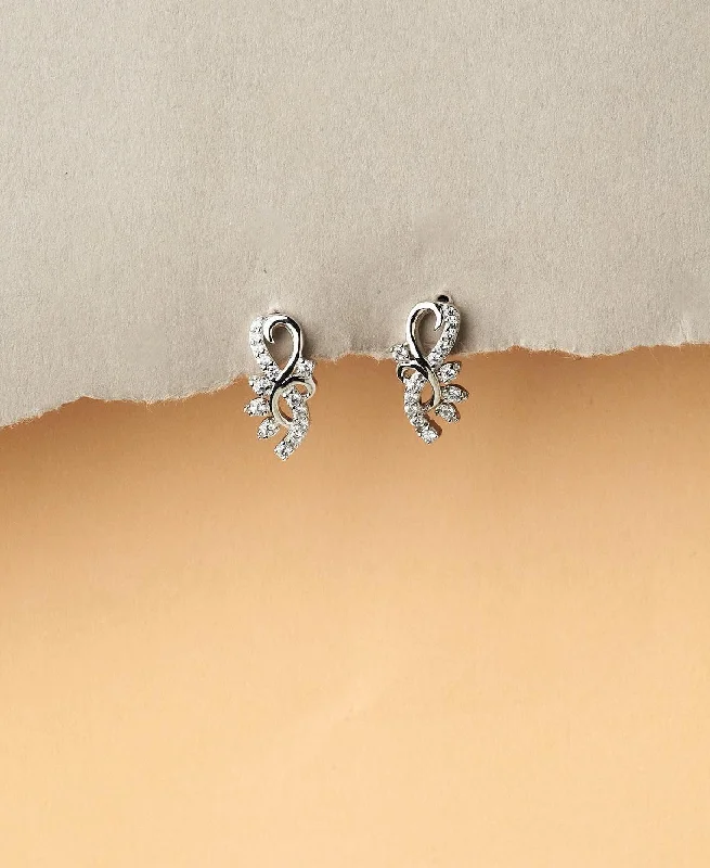 Ladies wedding hoop earrings-Pretty Silver Stud Earring