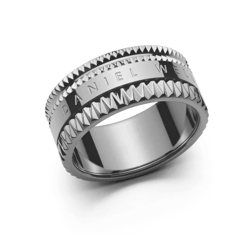 Ladies black gold ring-Elevation Ring