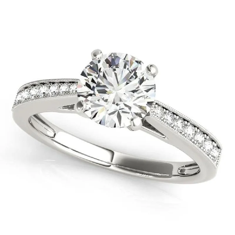 Ladies cushion cut engagement ring-Auriya 14k Gold Classic 2 1/2ct Moissanite and Diamond Engagement Ring 1/6ctw