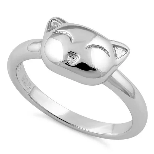 Ladies alternative wedding ring-Sterling Silver Cat Ring